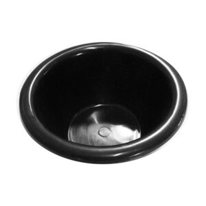 Μικρό μαύρο μπωλ βαφής για επαγγελματική χρήση.