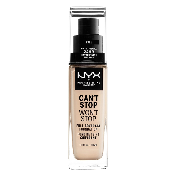 Nyx Professional Makeup Can't Stop Won't Stop Full Coverage Foundation 1 Pale 30ml Nyx Professional Makeup Can't Stop Won't Stop Full Coverage Foundation 1 Pale 30ml