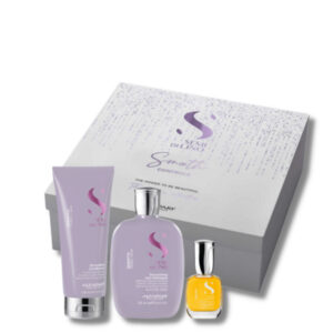 Alfaparf Milano Semi di Lino Smooth Iconic (Shampoo 250ml, Conditioner 200ml, Cristalli Liquidi 15ml)
