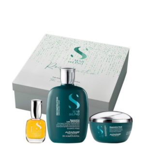 Semi di Lino Reconstruction Reparative Iconic Set (Shampoo 250ml, Mask 200ml, Cristalli Liquidi 15ml))