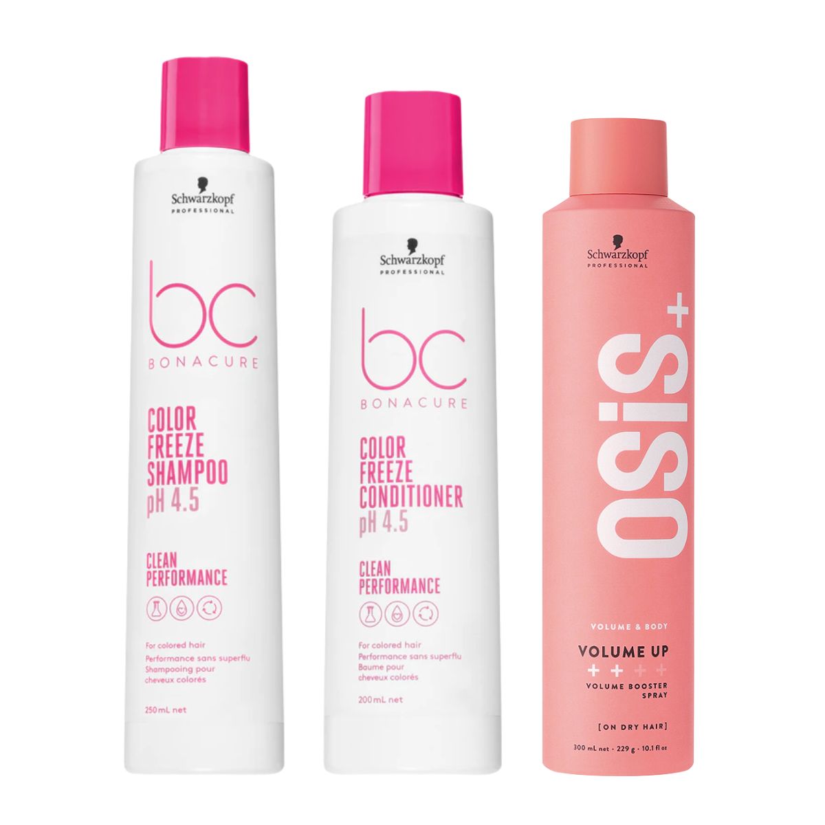 Schwarzkopf Professional Colored Hair Set (Bonacure Shampoo 250ml, Conditioner 200ml, Osis+ Spray 300ml) Schwarzkopf Professional Colored Hair Set (Bonacure Shampoo 250ml, Conditioner 200ml, Osis+ Spray 300ml)