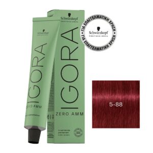 Schwarzkopf Igora Zero AMM 5-88 Καστανό Ανοιχτό Έντονο Κόκκινο 60ml - 4045787958171