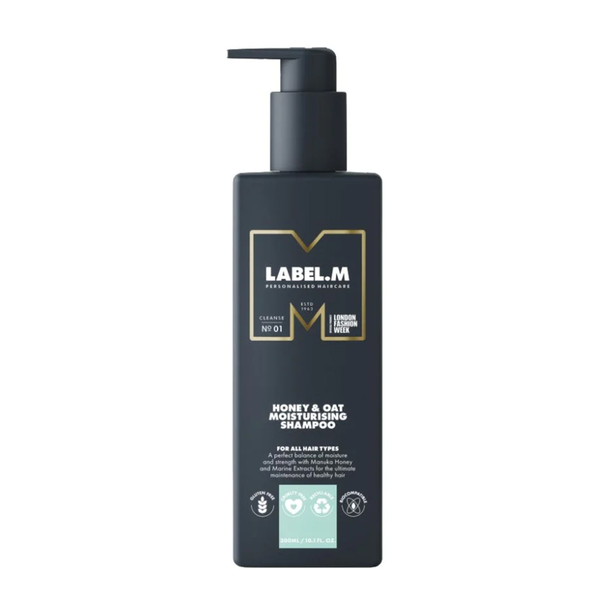 Label.m Honey & Oat Moisturising Shampoo 300ml_5056043216774 Label.m Honey & Oat Moisturising Shampoo 300ml_5056043216774