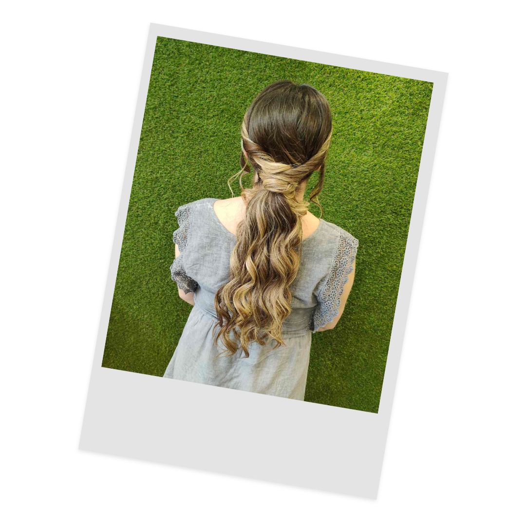 low ponytail with braids