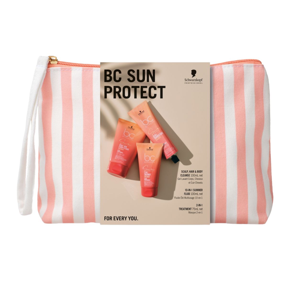 Schwarzkopf Professional Bonacure Sun Protect Pouch (Scalp, Hair & Body Cleanse 100 ml, 2-in-1 Treatment 75 ml, 10-in-1 Summer Fluid 100 ml) Schwarzkopf Professional Bonacure Sun Protect Pouch (Scalp, Hair & Body Cleanse 100 ml, 2-in-1 Treatment 75 ml, 10-in-1 Summer Fluid 100 ml)