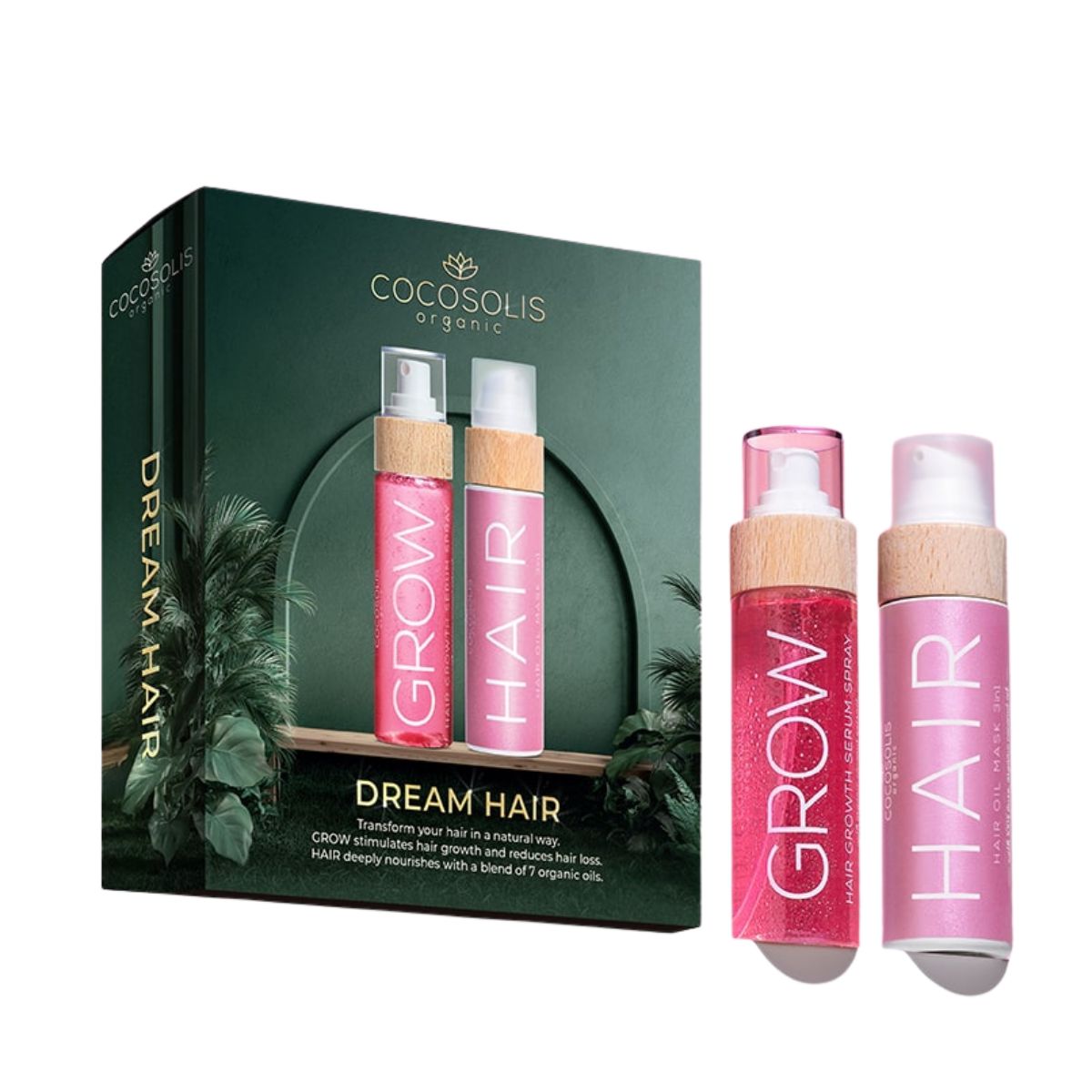 Cocosolis Organic Dream Hair Gift Set (Grow Hair Serum 100ml & Hair Oil 3in1 110ml) Cocosolis Organic Dream Hair Gift Set (Grow Hair Serum 100ml & Hair Oil 3in1 110ml)
