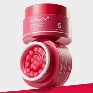 Medicube TXA Niacinamide κρέμα προσώπου 55gr με συστατικά σε κάψουλες.