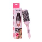 DESIGNME κεραμική στρογγυλή βούρτσα με ροζ συσκευασία.