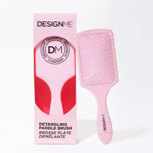 Ροζ βούρτσα μαλλιών DESIGNME για εύκολο ξεμπέρδεμα μαλλιών.