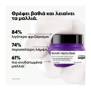 L'Oréal Professionnel Serie Expert Keratin Alpha Sleek Professional Mask για Λείανση 250ml