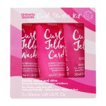 Σετ Umberto Giannini Curl Starter Kit 3x50ml ροζ συσκευασίες ταξιδίου.