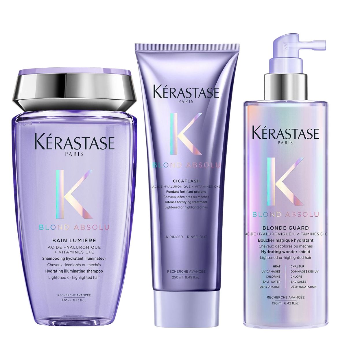 Kérastase Blond Absolu Σετ για Συντήρηση των Ξανθών Βαμμένων Μαλλιών (Bain 250ml, Conditioner Cicaflash 250ml & Blonde Guard 190ml) Kérastase Blond Absolu Σετ για Συντήρηση των Ξανθών Βαμμένων Μαλλιών (Bain 250ml, Conditioner Cicaflash 250ml & Blonde Guard 190ml)
