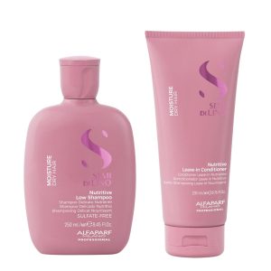 Alfaparf Milano Professional Semi di Lino Moisture Set (Shampoo 250ml, Leave-in Conditioner 200ml)