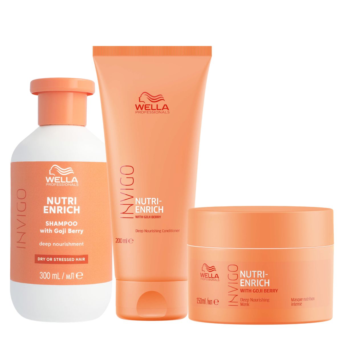 Wella Professionals Invigo Nutri Enrich Deep Nourishing Set 3 (Shampooo 300ml, Conditioner 200ml, Mask 150ml) Wella Professionals Invigo Nutri Enrich Deep Nourishing Set 3 (Shampooo 300ml, Conditioner 200ml, Mask 150ml)