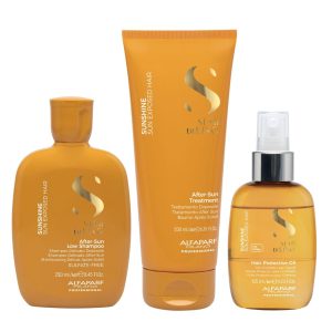 Alfaparf Milano Professional Semi di Lino Sunshine Set (Shampoo 250ml, Treatment 200ml, Protective Oil 125ml)