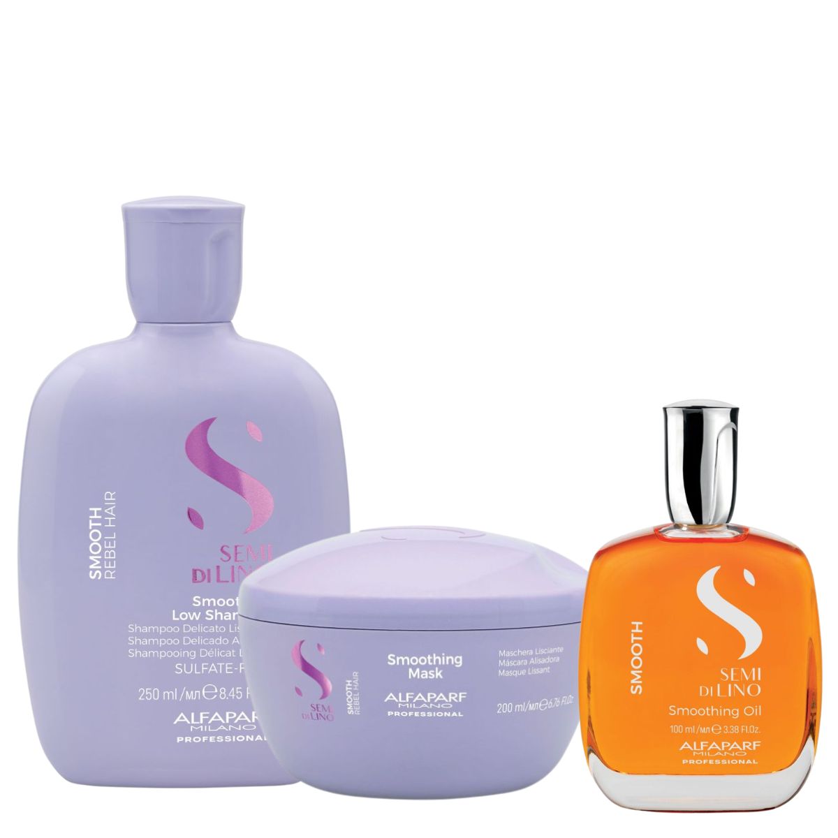 Alfaparf Milano Professional Semi di Lino Smoothing Set 2 (Shampoo 250ml, Mask 200ml, Oil 100ml) Alfaparf Milano Professional Semi di Lino Smoothing Set 2 (Shampoo 250ml, Mask 200ml, Oil 100ml)