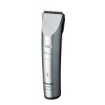 Panasonic ER1411 professional electric hair trimmer with a silver body and top blade