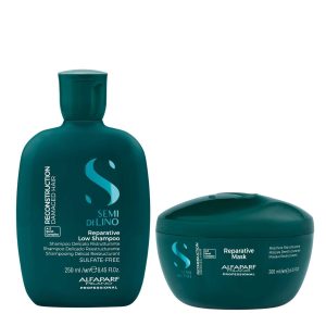 Alfaparf Milano Professional Semi di Lino Reconstruction Reparative Set (Shampoo 250ml, Mask 200ml)