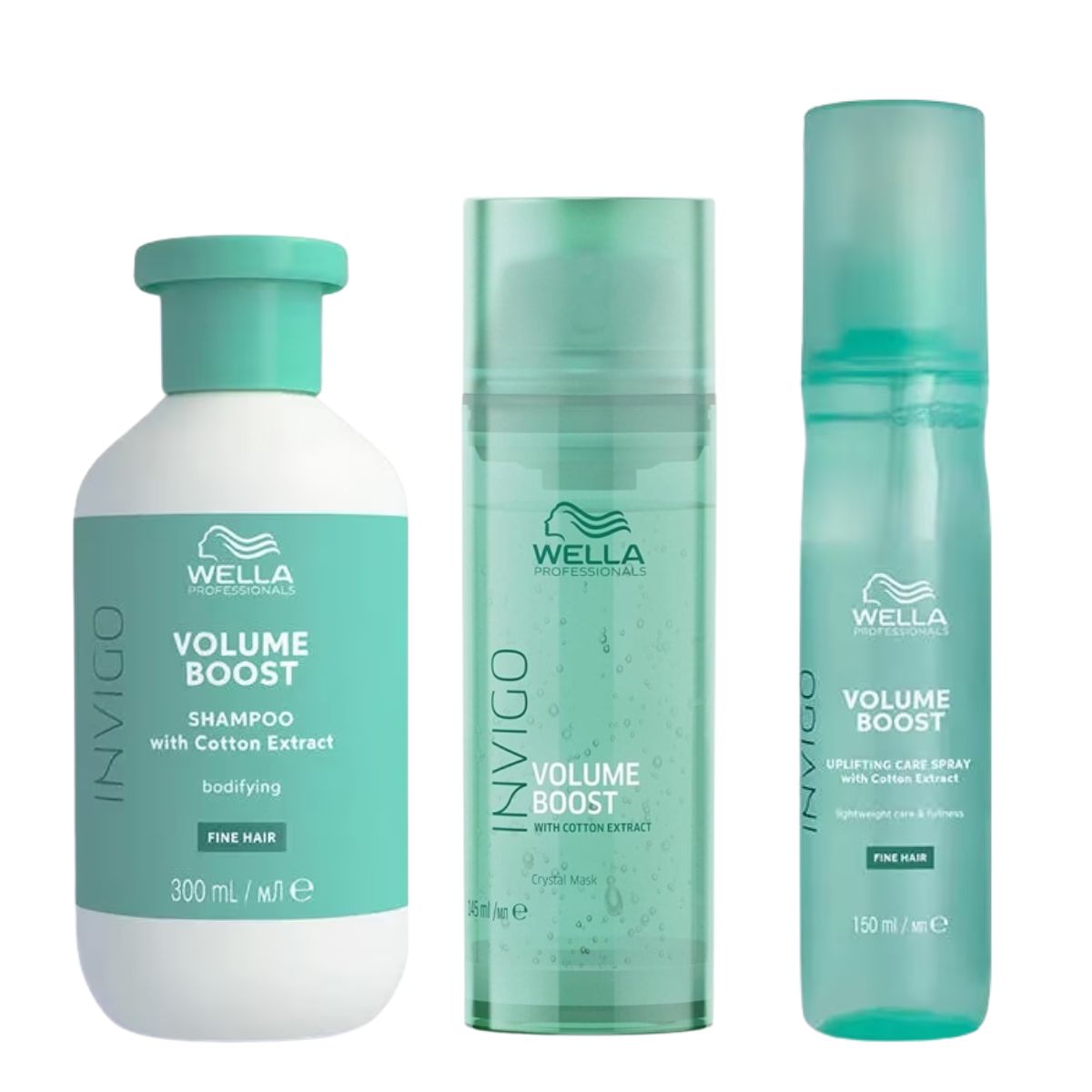 Wella Professionals Invigo Volume Boost Set (Shampoo 300ml, Mask 145ml, Spray 150ml) Wella Professionals Invigo Volume Boost Set (Shampoo 300ml, Mask 145ml, Spray 150ml)