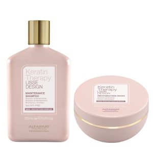 Alfaparf Milano Professional Keratin Therapy Lisse Design Set (Shampoo 250ml, Mask 200ml)